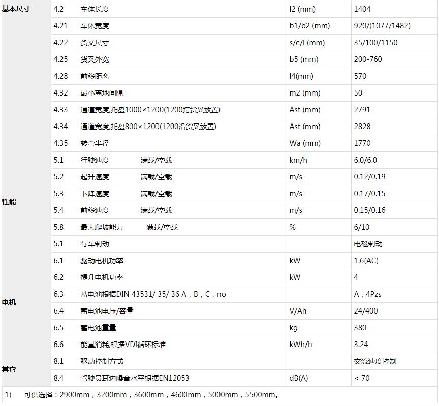 前移式堆高车